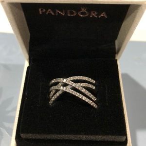 Pandora Cosmic Lines Ring Clear CZ